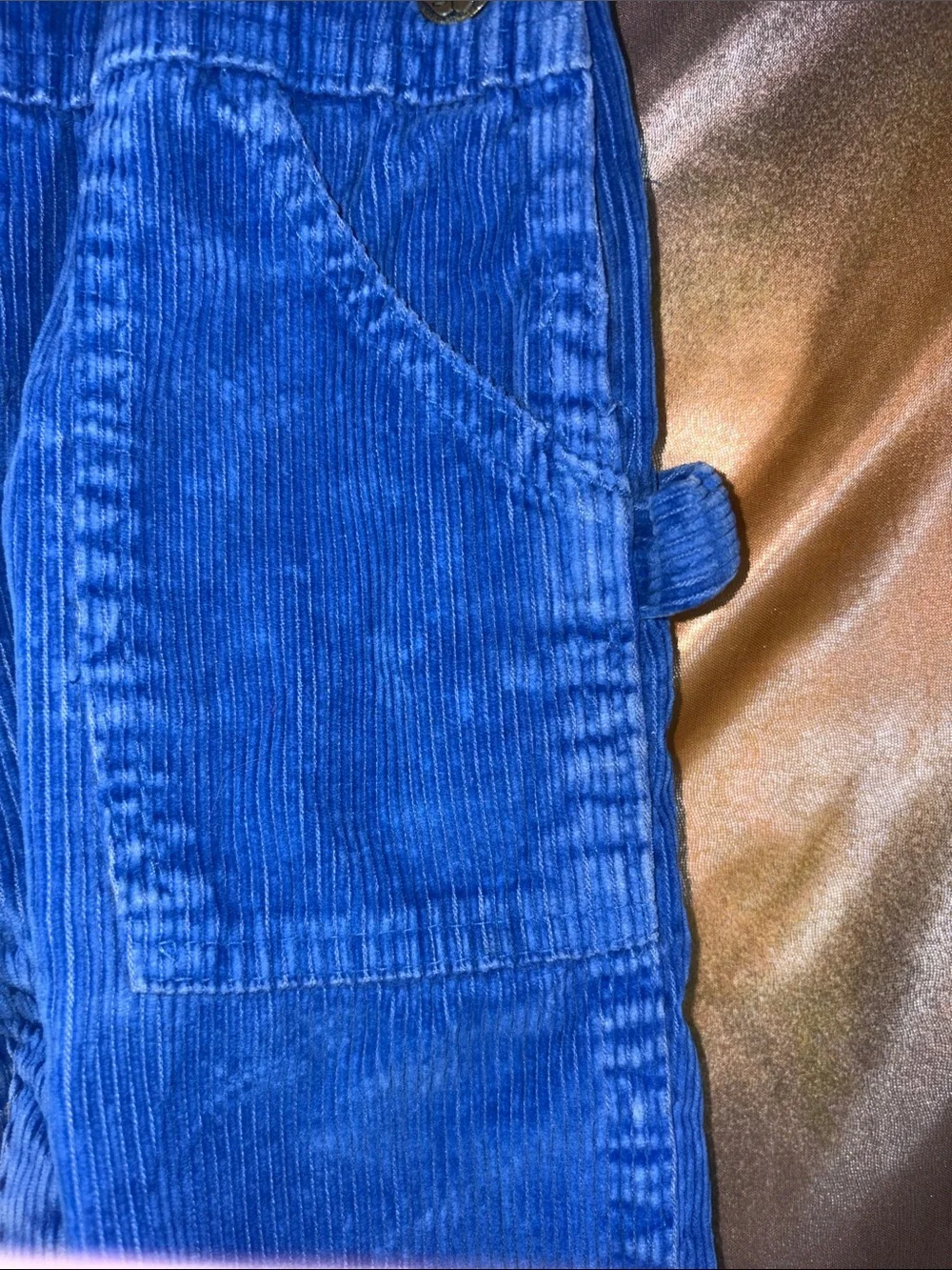 Vintage 12m OshKosh B'gosh Bright Blue Corduroy‎ Overalls for Kids 411